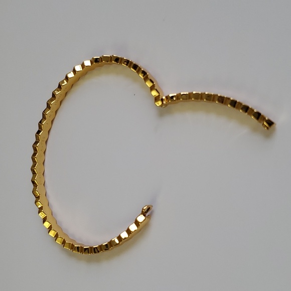 Squiqqly 12 Stone Gold Bangle Bracelet - Picture 4 of 7